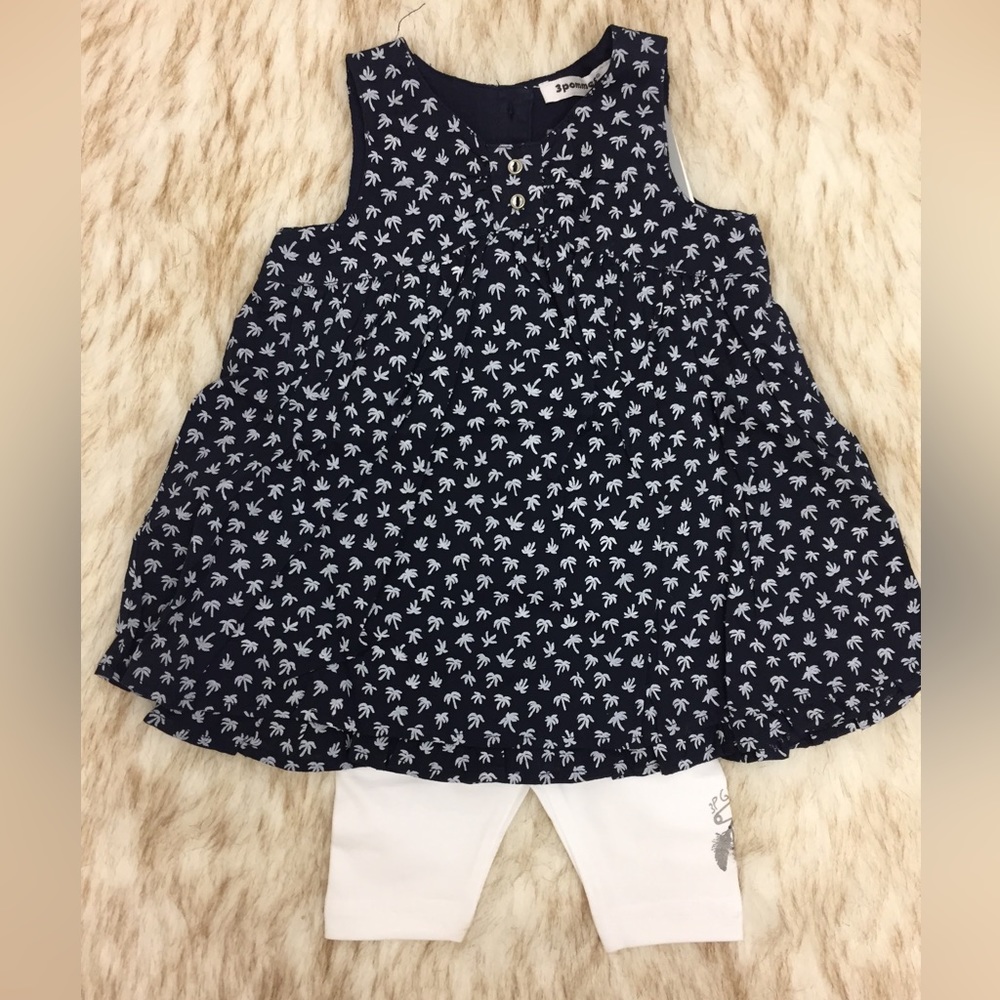 Set from 3 pommes. Dress and leggings.